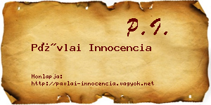 Pávlai Innocencia névjegykártya